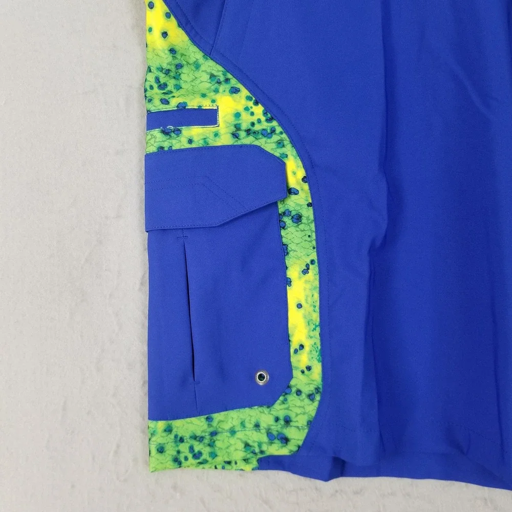 Marlin Trading Company Shorts Mens 42 Blue Ultramarine Cargo Mahi Mahi MTC71633
